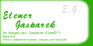 elemer gasparek business card